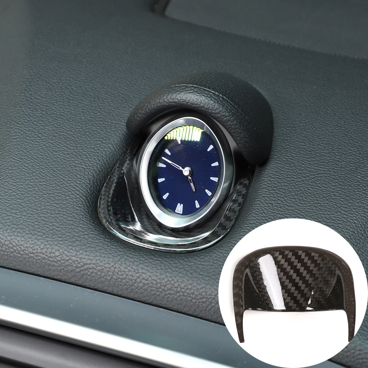 

1piece set Real Carbon Fiber For Maserati Ghibli 2014-2021 Car Center Clock Decorative Cover Base Cover Sticker Car Accessories