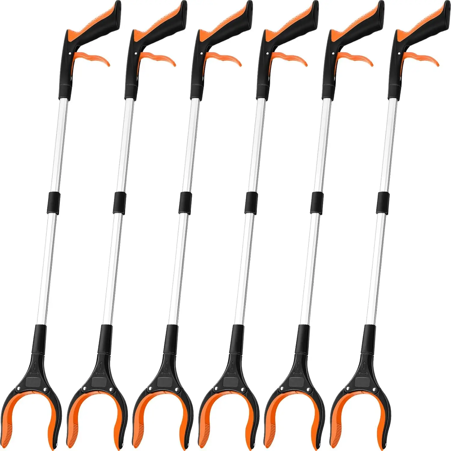 

6 Pack Trash Grabber Reacher Tool for Elderly, 32" Foldable Trash Picker Upper Grabber Long Handy Mobility Aids Lightweight