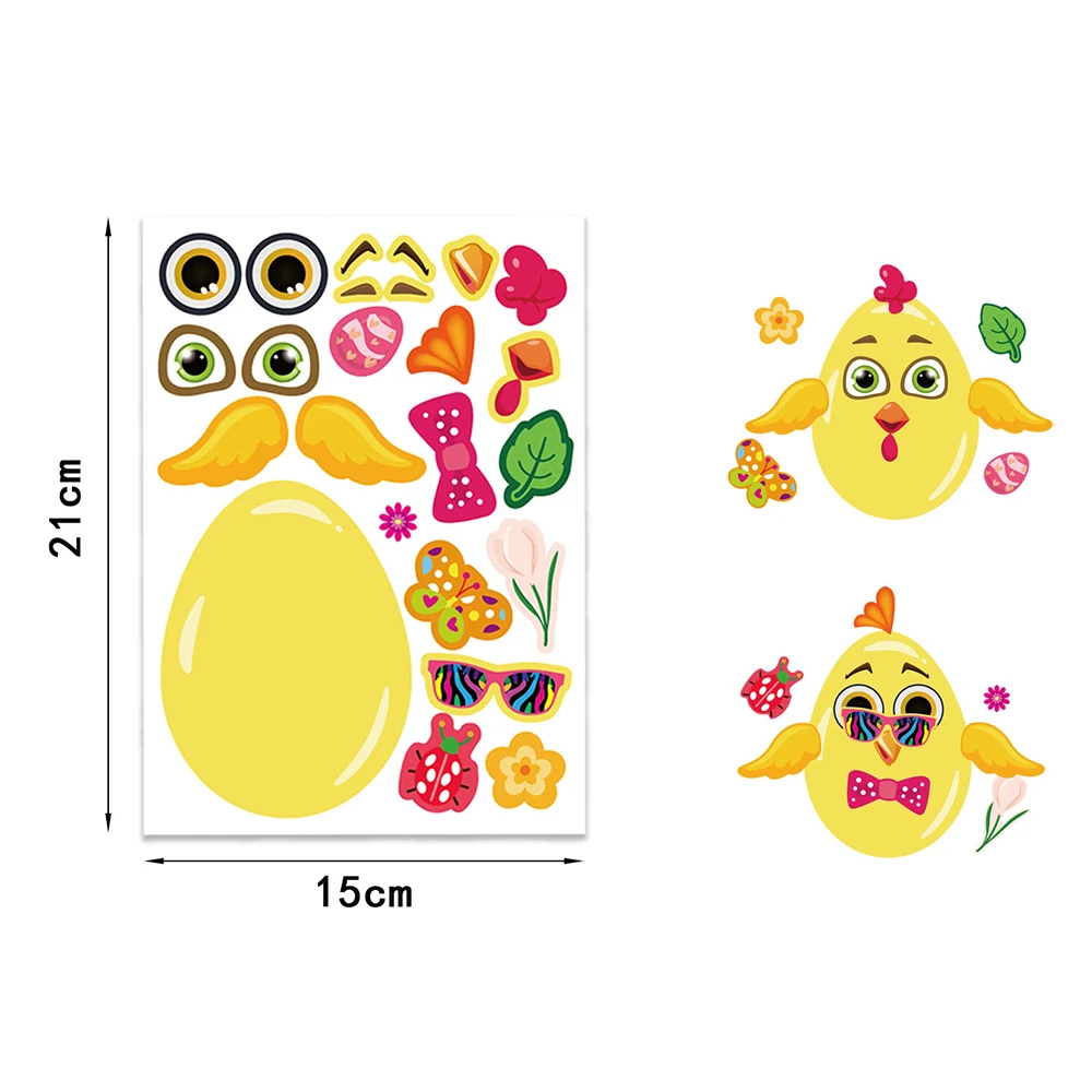6/12 ورقة عيد الفصح لغز ملصقات لعبة أطفال جعل بنفسك عيد الفصح البيض الضأن الفرخ الشارات الأطفال الطرف الديكور DIY بها بنفسك بانوراما لعبة