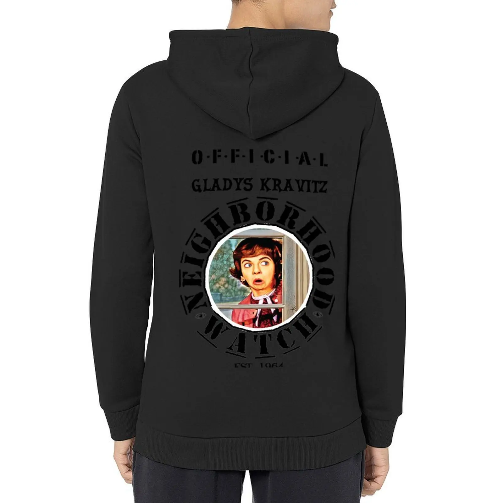 

OFFICIAL Gladys Kravitz Neighborhood Watch - Whimsical Bewitched Fan Art Hoodie blouse men's hoodies