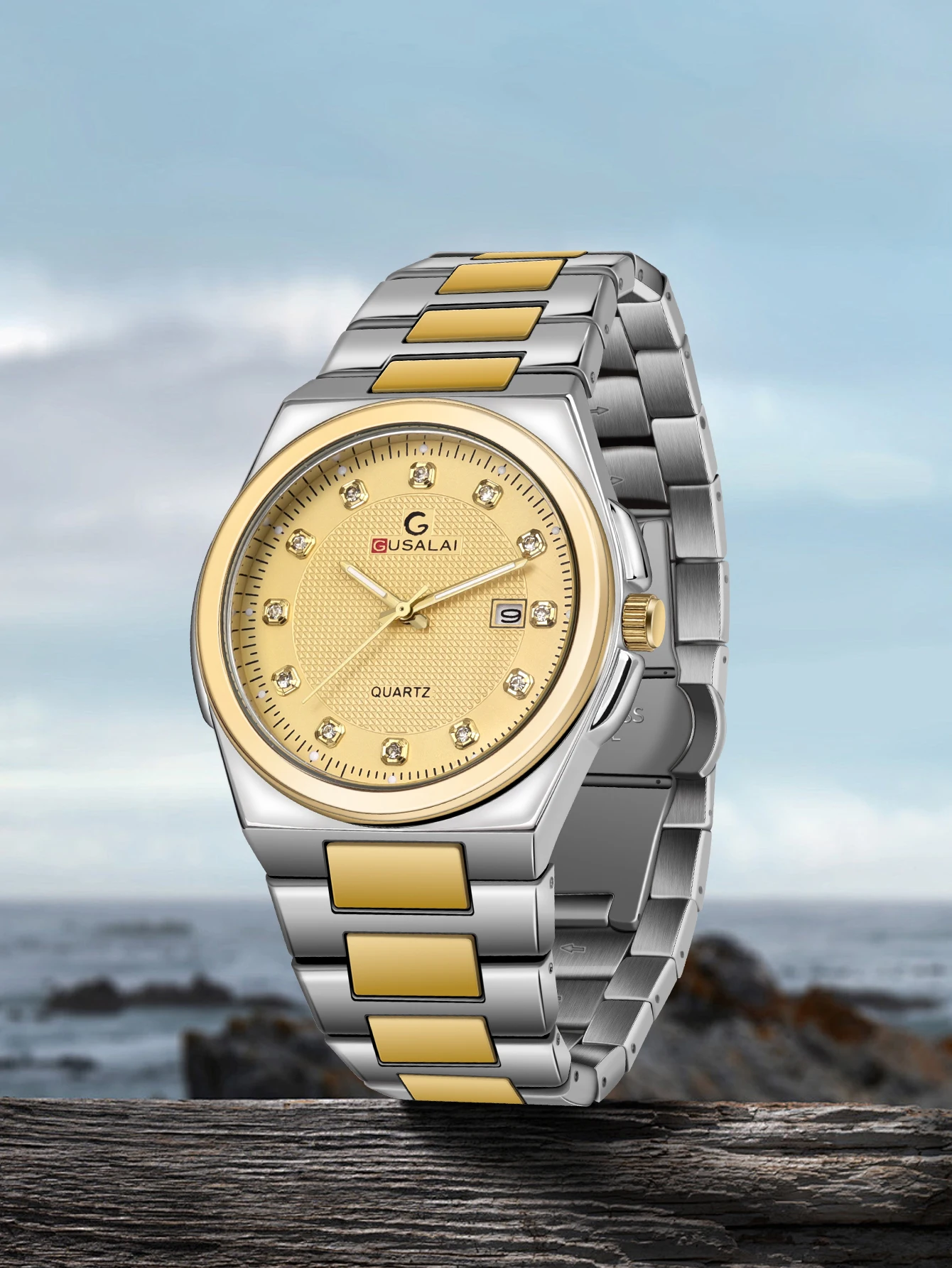 

Мужские стальные кварцевые часы GUSALAI — элегантные и универсальные для деловой и повседневной носки