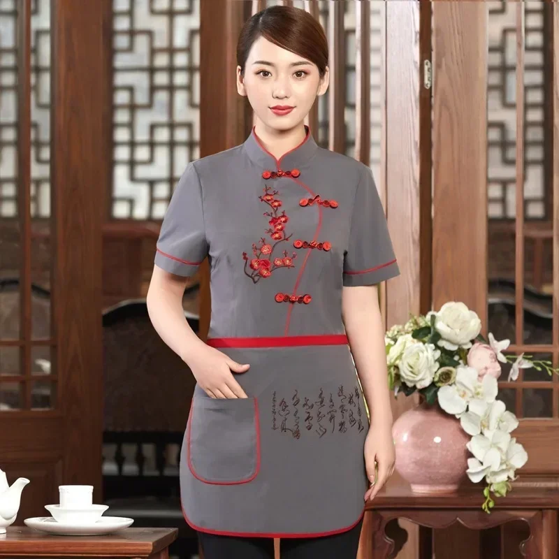 Ristorante Casa da tè Pentola calda Abbigliamento da lavoro Divise da cameriere estive Servizio di ristorazione Abiti da cuoco Giacca da cuoco a maniche corte Uniforme alimentare