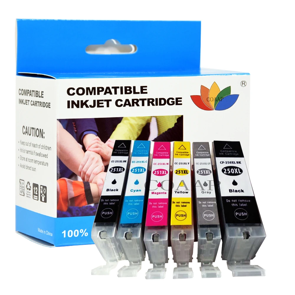 18 Pack Compatible Ink Cartridge For CANON PIXMA MG6320 MG7120 IP8720 MG7520 Printer with Chip Full Ink PGI250 CLI251 GY