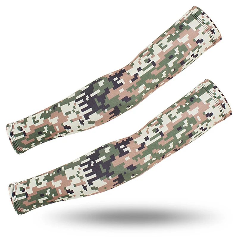 Quick Dry UV Sun Protection Camouflage Arm Sleeves, Basketball, Fitness Armguards, Plus Size, Sport, Cycling, Fishing Cover