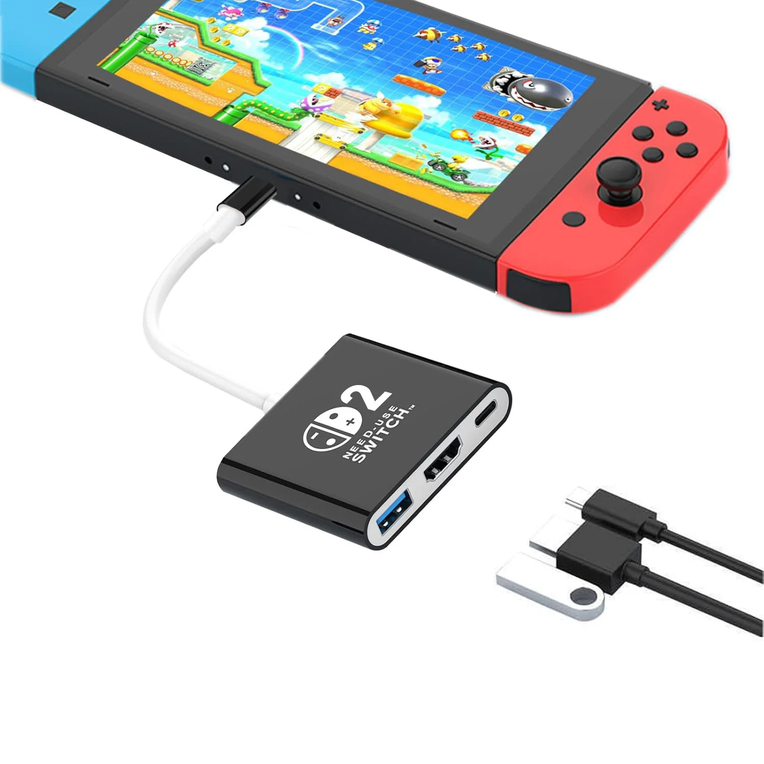 2025NEW Switch 2 Dock لمحطة إرساء التلفزيون Nintendo Switch 2 مع منفذ 4K HDMI 2.0 USB 3.0 وشحن PD USB-C إلى محول HDMI