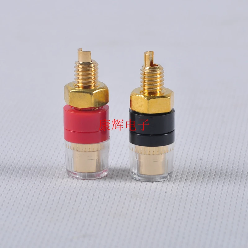 Pure Copper Gold-plated Crystal Transparent Wiring Column, Gallbladder Power Amplifier, Horn, Banana Socket Terminal