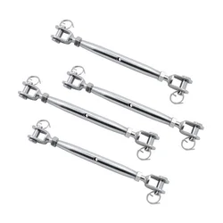 4 Pieces Stainless Steel 316 Closed Body Turnbuckle Jaw And Jaw M5 M6 M8 High Polished Rigging Hardware Heavy Duty For Boat Yach