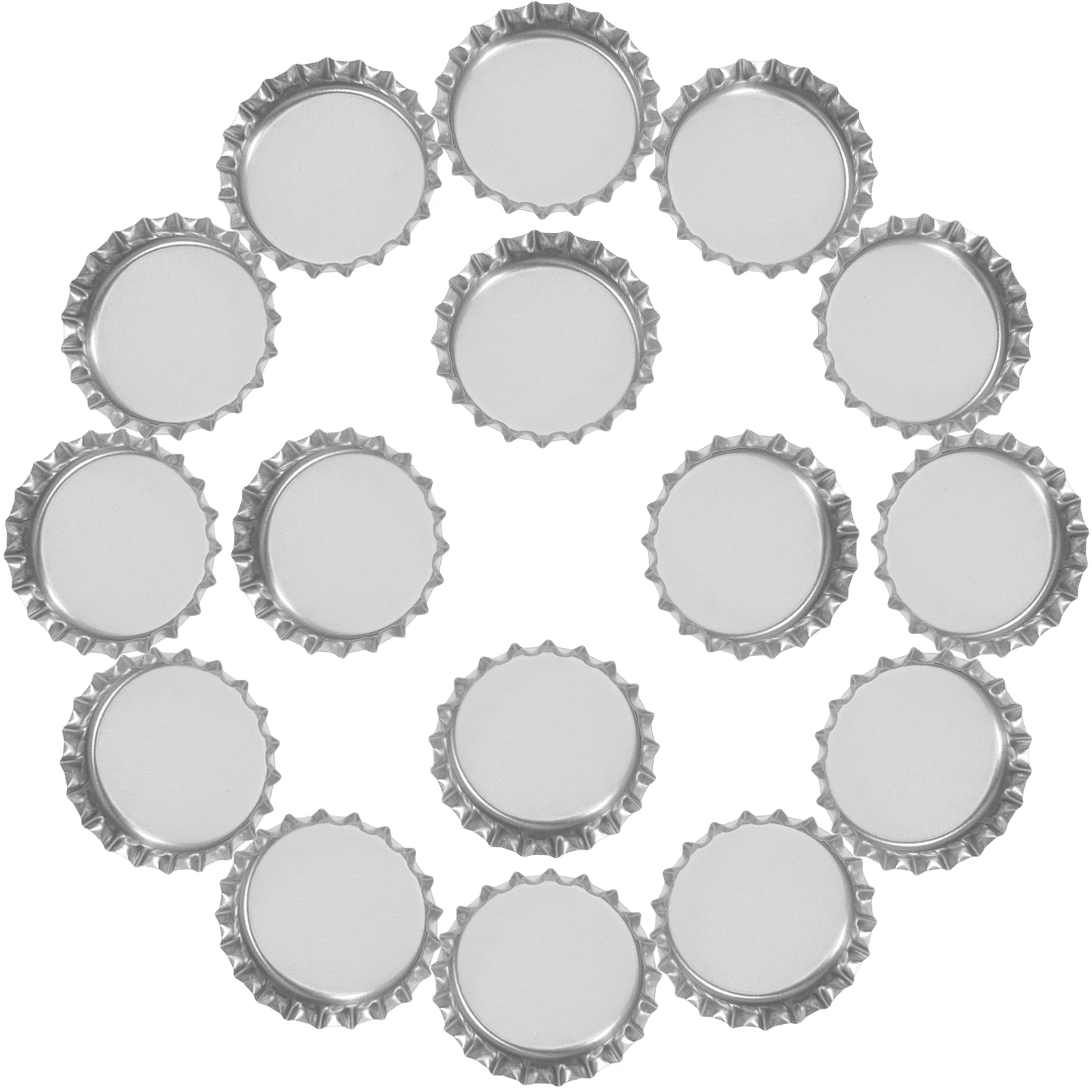 

100pcs Silver Spray Decorative Bottle Caps Flat Steel Craft 1 Inch Round No Rubber Liners Ideal for Keychains Necklaces Bags