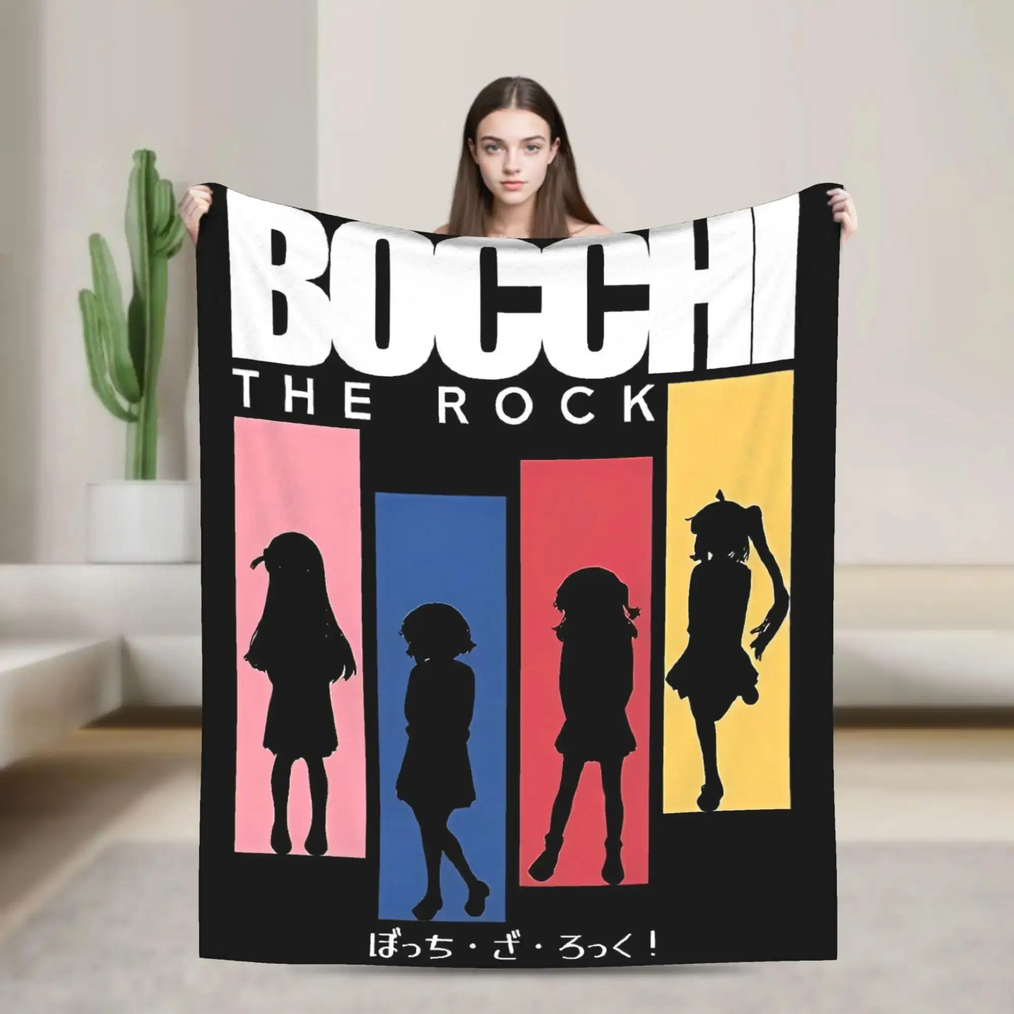 BOCCHI THE ROCK Flannel Blanket  Soft Warm Throw for Bed Sofa Living Room Travel  Anime Design Bed Cover