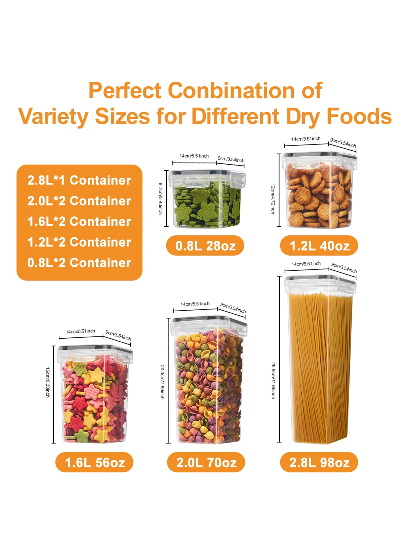 18 قطعة، حاويات تخزين الطعام محكمة الغلق مع أغطية، تنظيم مخزن المطبخ البلاستيكي الغرور والتخزين، برطمانات الطعام الجافة