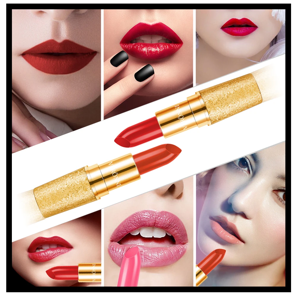 17-kleuren gouden tube lippenstift hydraterende fluwelen matte matte lippenstift bullet lippenstift