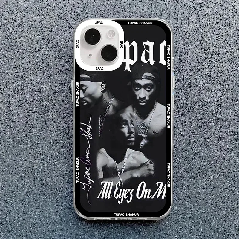 Rapper 2pac Singer Tupac Phone Case for Iphone 11 12 Mini 13 15 Pro Max 14 16 Plus X XS XR Soft Shockproof Back Cover Funda