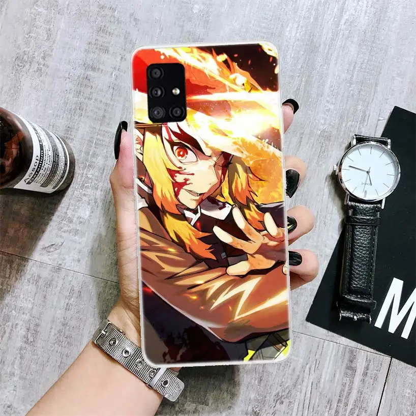 Demon Slayer Rengoku Kyoujurou Phone Case For Samsung Galaxy A14 A15 A13 A12 A54 A55 A53 A52 A04S A24 A25 A23 A22 A34 A35 A33 A3