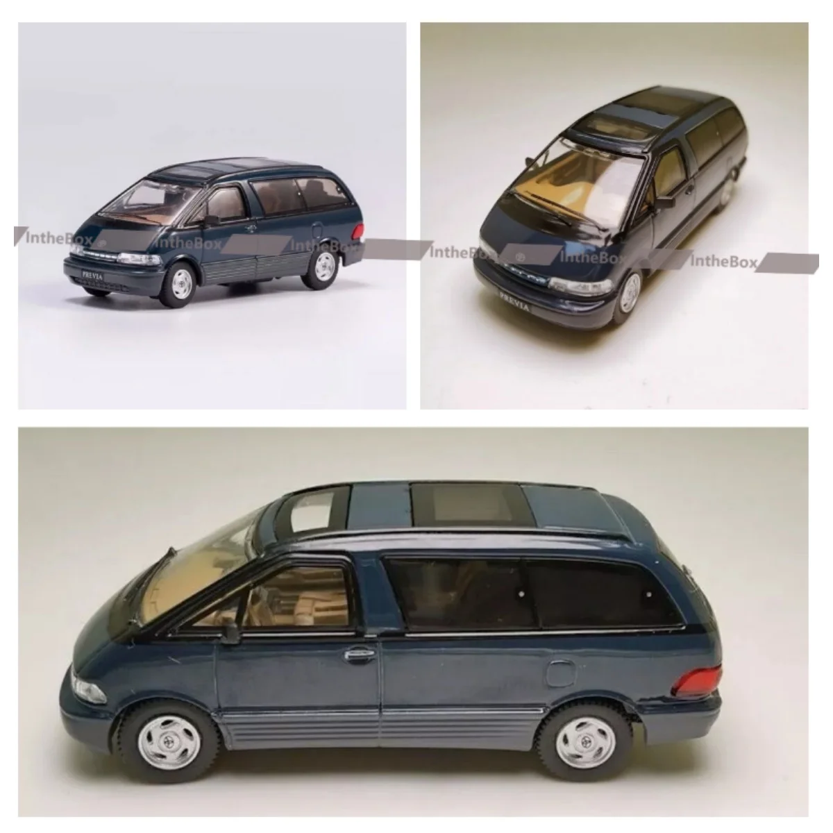 GCD 1:64 Blue Previa Mini Van MPV Sports Collect Alloy Car Diecast Metal Car Display Box Collection Limited Editon Hobby Toys