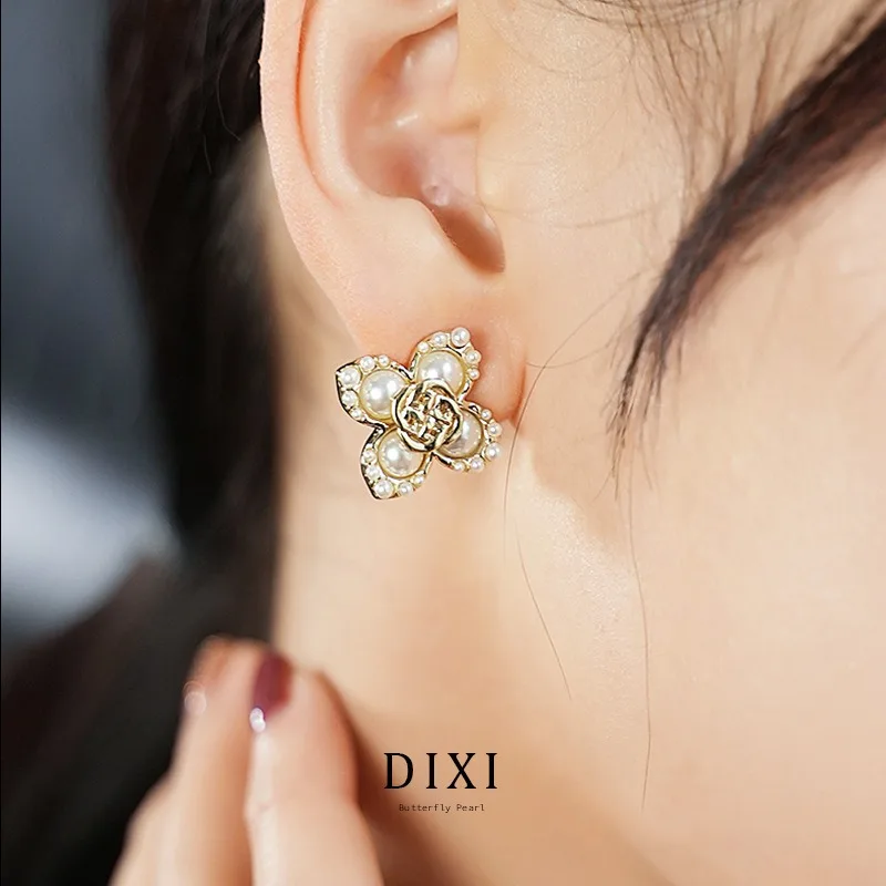 

DLR1051 Dixi брендовые оригинальные корейские модные серьги в стиле ретро с жемчужной отделкой, универсальные серьги-гвоздики с темпераментом