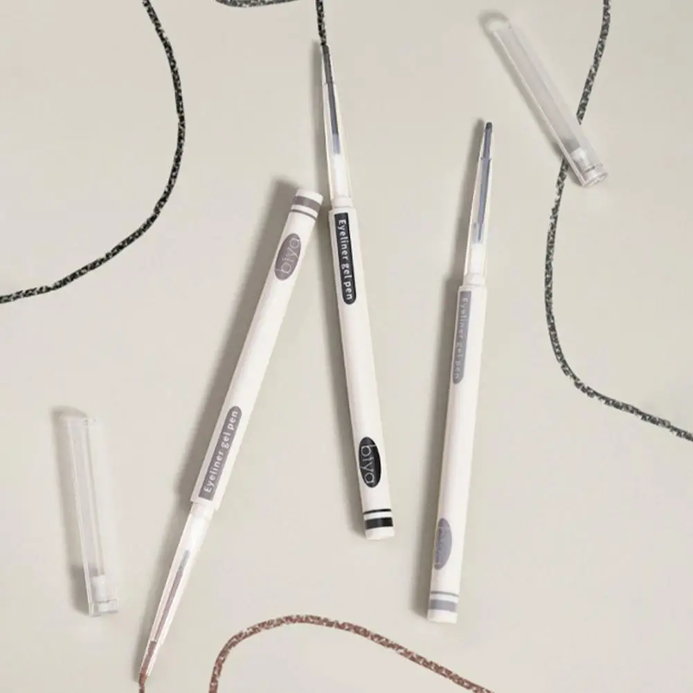 Lápices delineadores de ojos resistentes al agua, color gris, marrón y negro, para mujer, delineador de ojos en Gel Punk ahumado de larga duración, herramientas de maquillaje de belleza