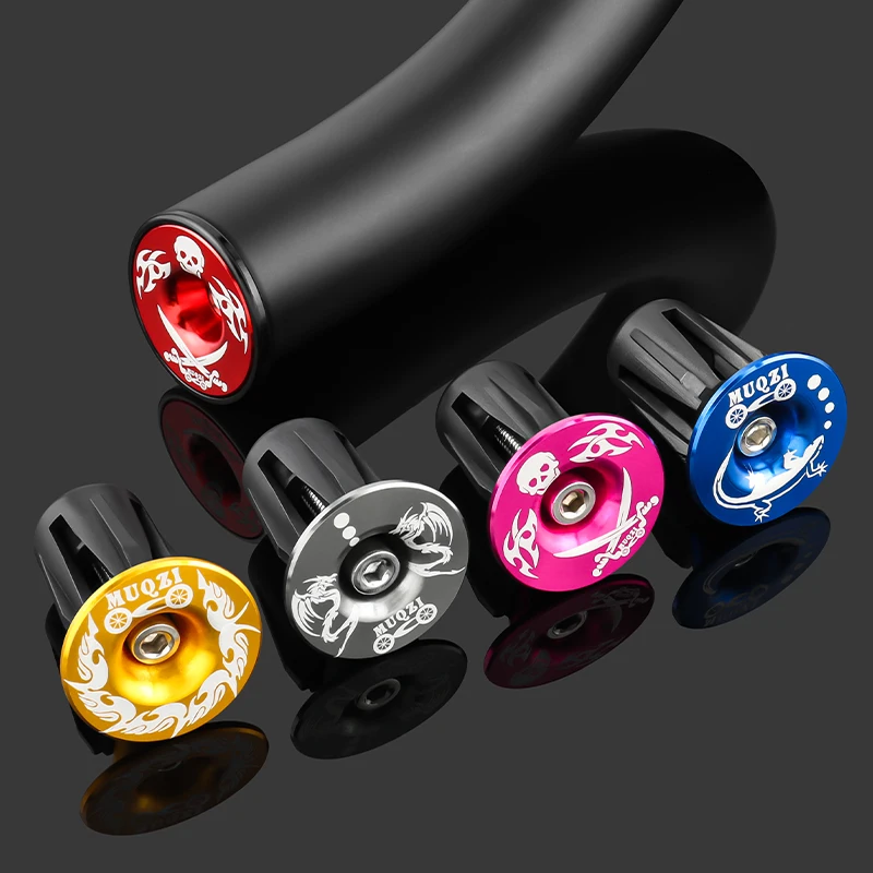 MUQZI Bicycle Handlebar End Caps MTB Road BMX Folding Bike Bar Grips End Plugs Aluminum Alloy Bar End Plugs