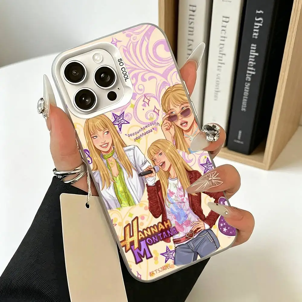 TeenComedy Hannah Montana Phone Case For iPhone 17,16,15,14,13,12,11 Plus,Pro Max,XS,White Silver  phone case