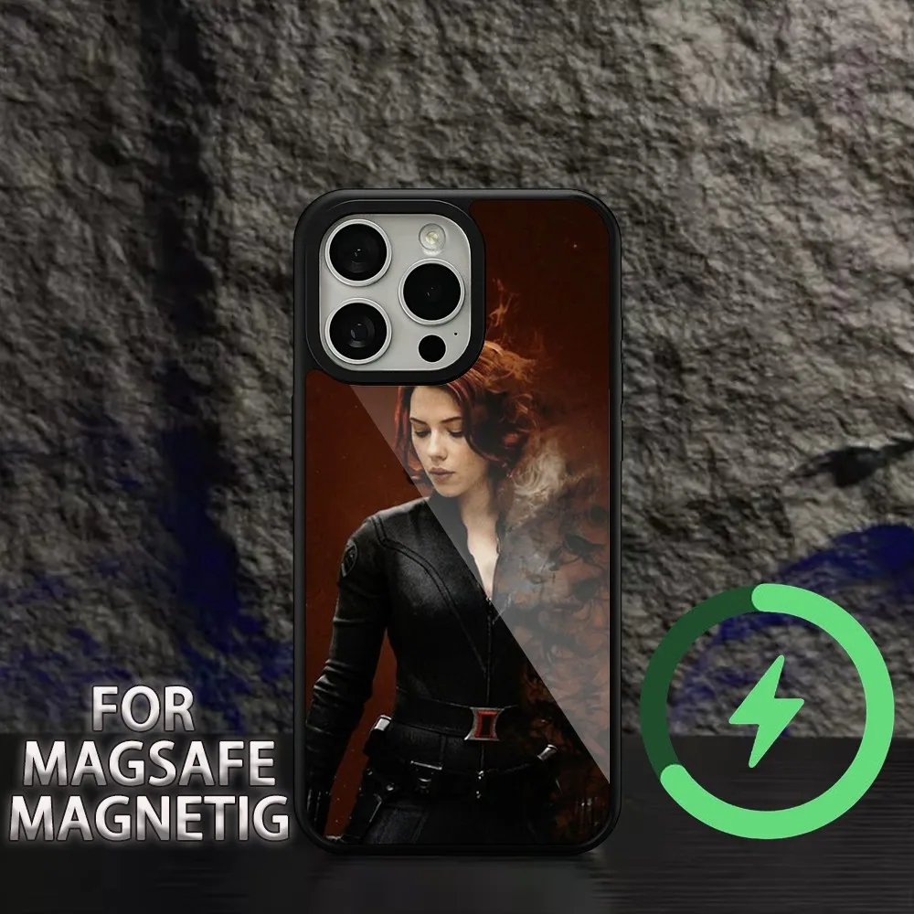 Disney Marvel Black Widows  Phone Case For iPhone 15 14 13 12 11 Pro Max Plus Magsafe Magnetic Wireless Charging Cover