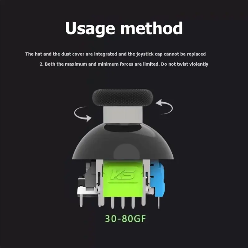 ABJF-TMR Magnetic Joystick For PS4 2 Pieces For PS4 Gamepad JT13-009 Adjustable 30-80Gf Anti-Drift Replacement Controller Stick