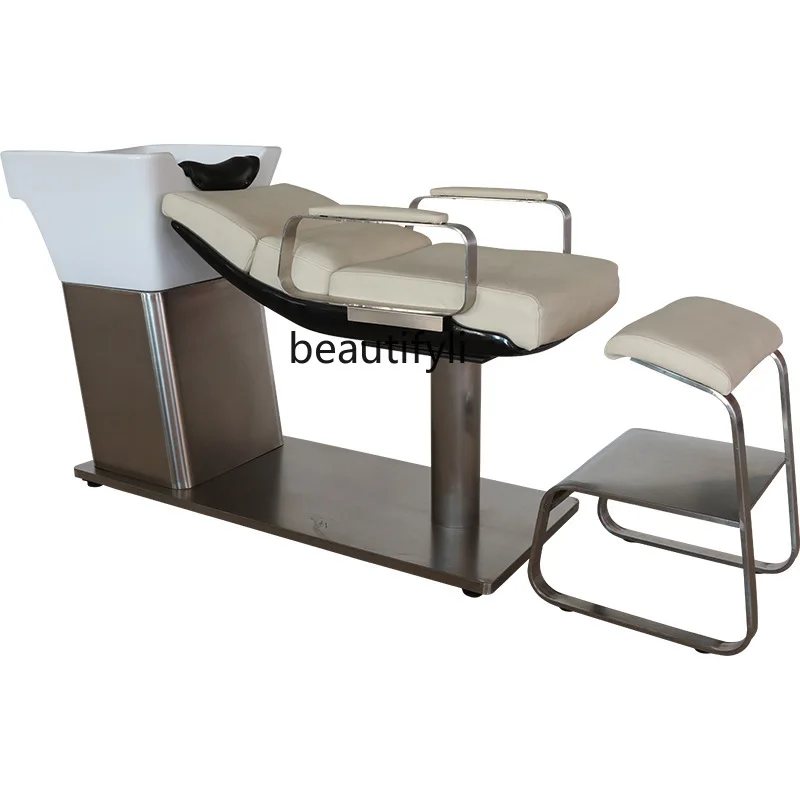 

Stainless Steel Lying Half Shampoo Chair Barber Shop Hair Care Shop Flushing Bed