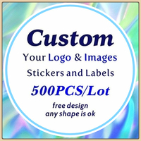 500PCS Custom Stickers and Customized Logo Wedding Birthday Gift Box Label DIY Your Own Logo Sticker Personalize Stickers