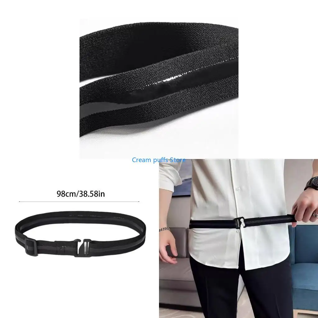 50LE Lazy Belt Hook Fastener Pants Belt Shaping Bands Business Shirt Fixing Belt Adjustable Waist Belt Skirt Waiststrap