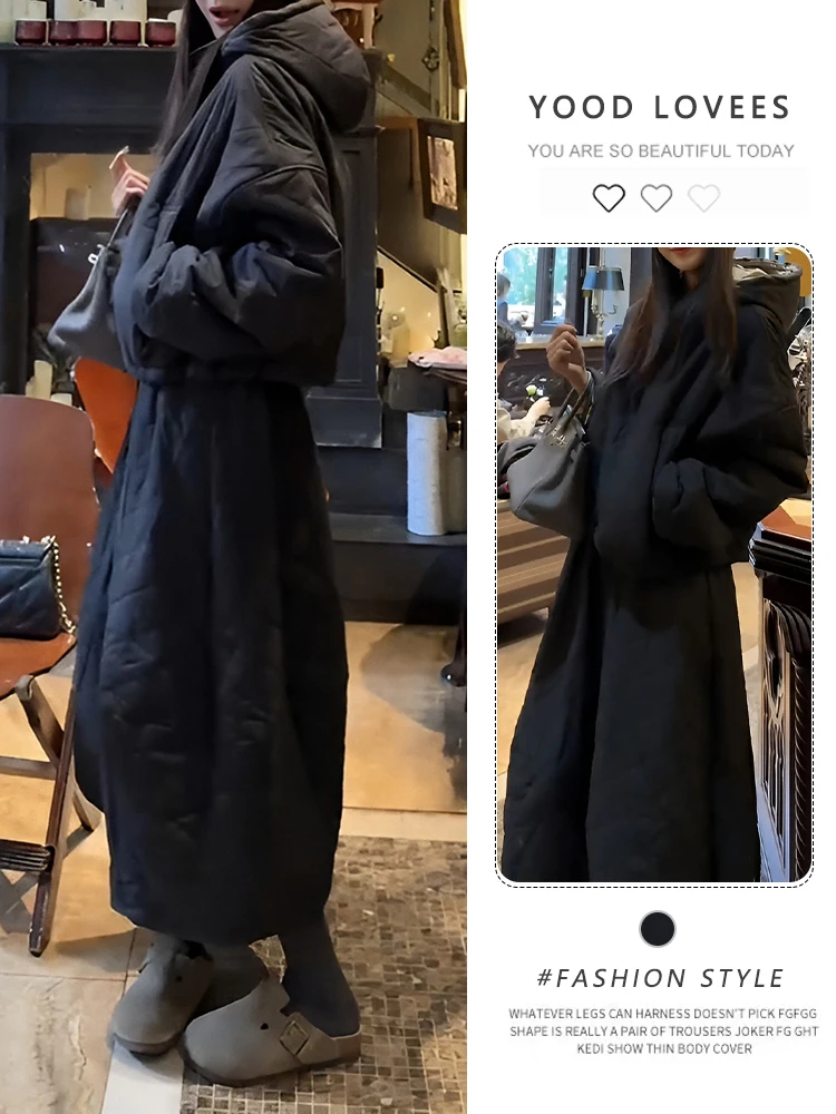 

Street Style Women's Two-Piece Set Cotton Jacket And Long Skirt Fashionable Age-Defying Outfit High Waist Zipper Closure