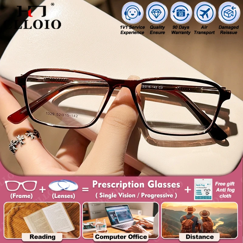 

CLLOIO Simple Square TR90 Small Frame Myopia Prescription Glasses Women Anti Blue Ray Progressive Photochromic Optical Eyeware