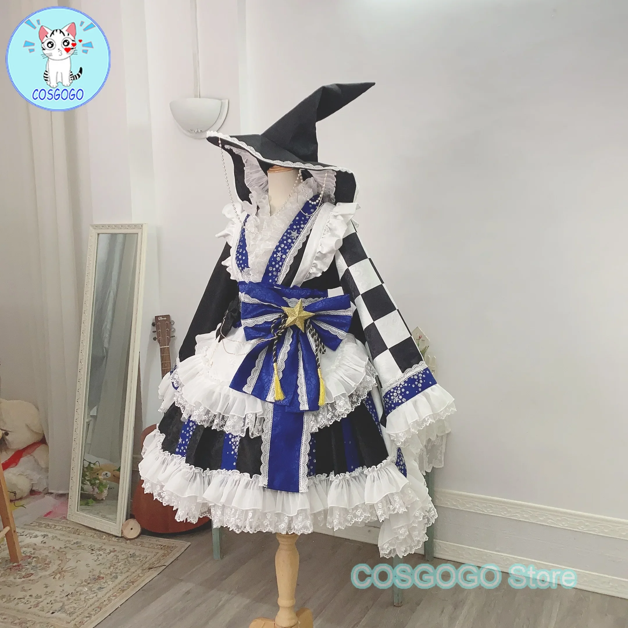 [Customized] Game Touhou Project Project Shrine Maiden Witch Kirisame Marisa Cosplay Costume Halloween Women Gorgeous Dress