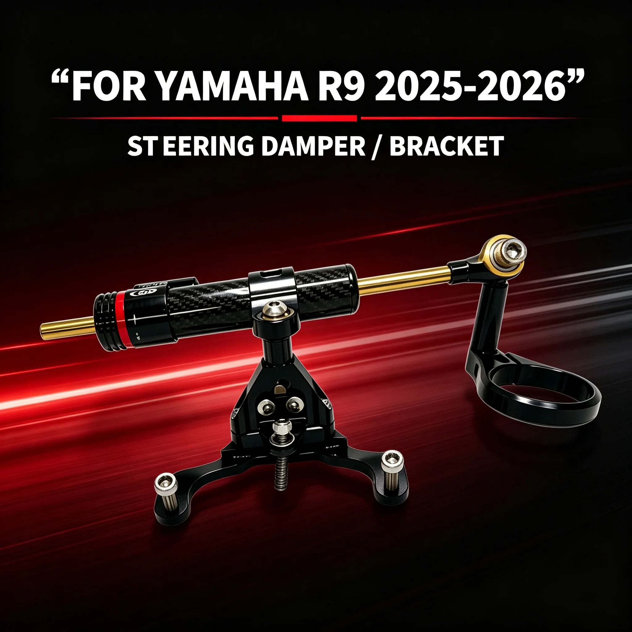 For YAMAHA YZF-R9 YZFR9 2025-2026 Retrofit Steering Titanium Ruler Damper Steering R9 Damper Stabilizer Mounting Accessories