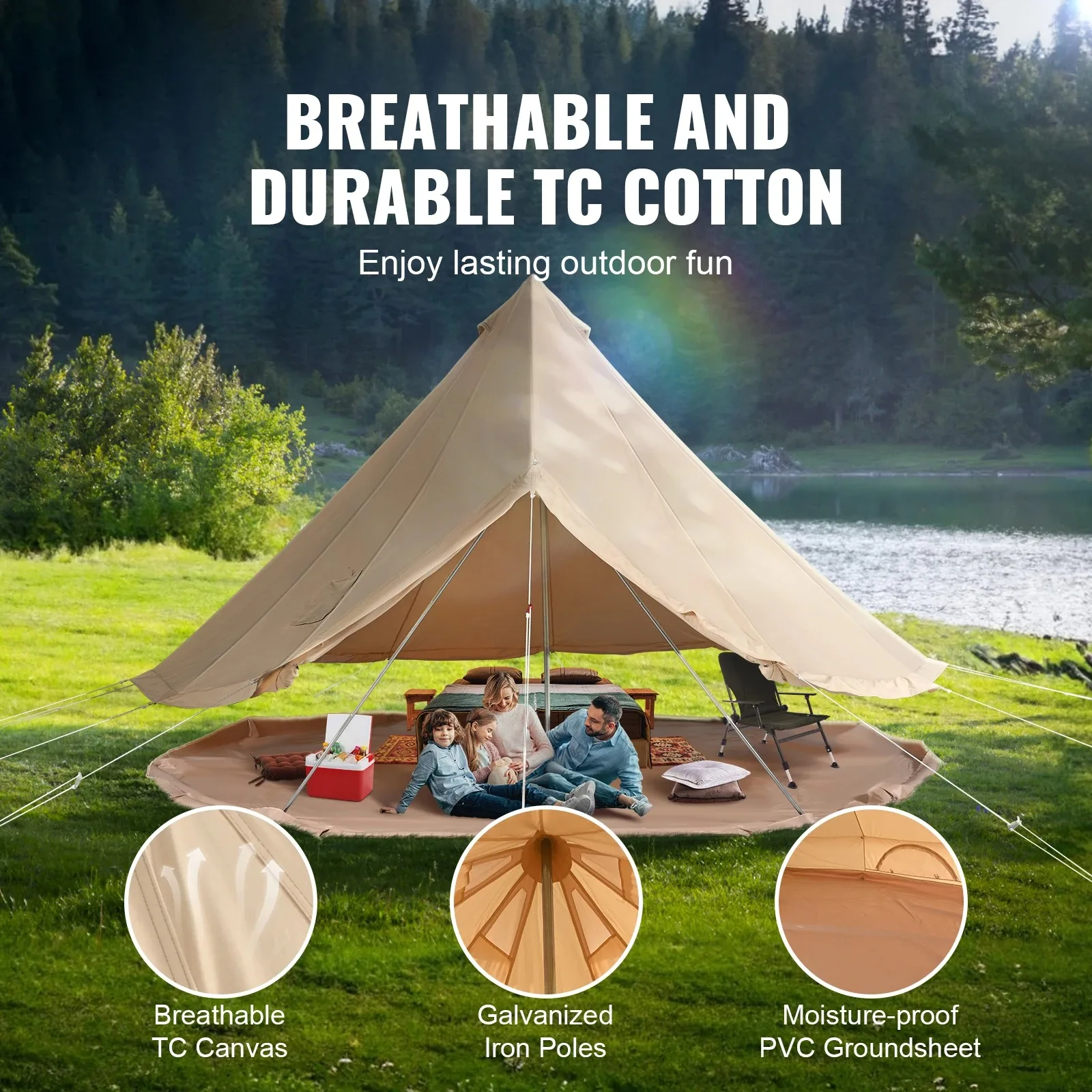 Canvas Tent 4 Seasons 5m Yurt - Outdoor Yurt Camping ulasan dan harga