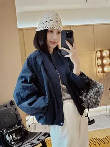 Casual Sle Women's Flight Jaet Spring 2025 oulder Insert Sve Floral Hem Cotton Blend ort Outerwear Muguet De Mai