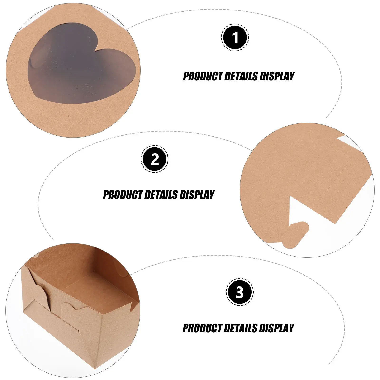 

20 шт. квадратных коробок из крафт-бумаги с прозрачными ПВХ-окнами в форме сердца для выпечки, десертов, хранения, упаковки для вечеринок и кондитерских изделий