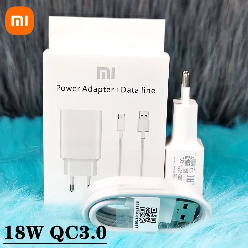 Xiaomi Fast Charger 18W QC3.0 EU 9V2A Power Adapter USB Type C cable For Redmi note 7 pro Mi 6 6X 8 A2 A1 Note 8 max3 mi 8 lite