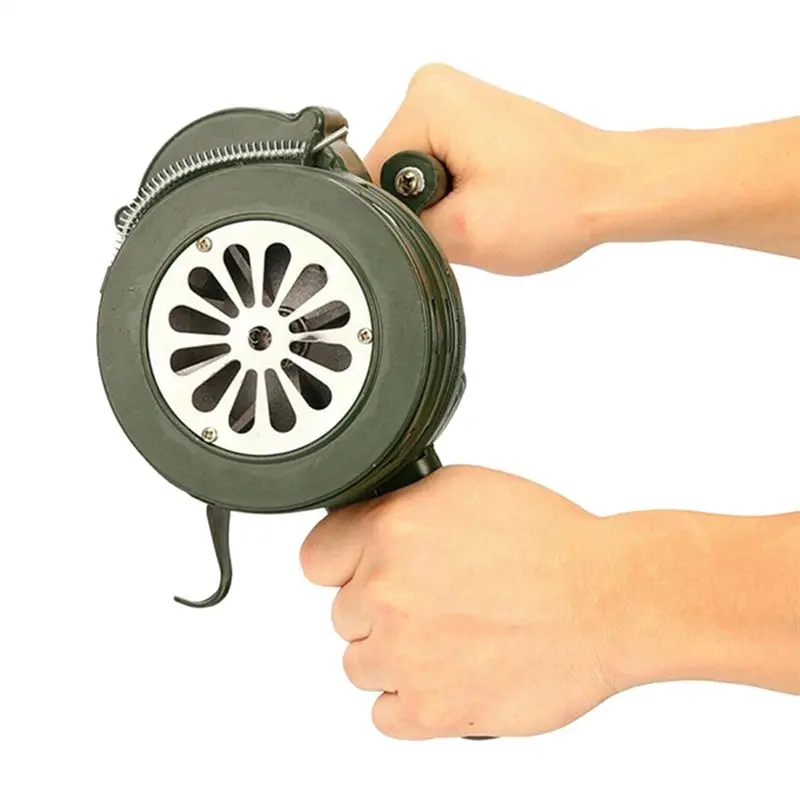 AEE6-Emergency Hand Crank Siren Horn 110DB Manual Operated Warning School Shopping Fire Air Raid Safety Alarm System