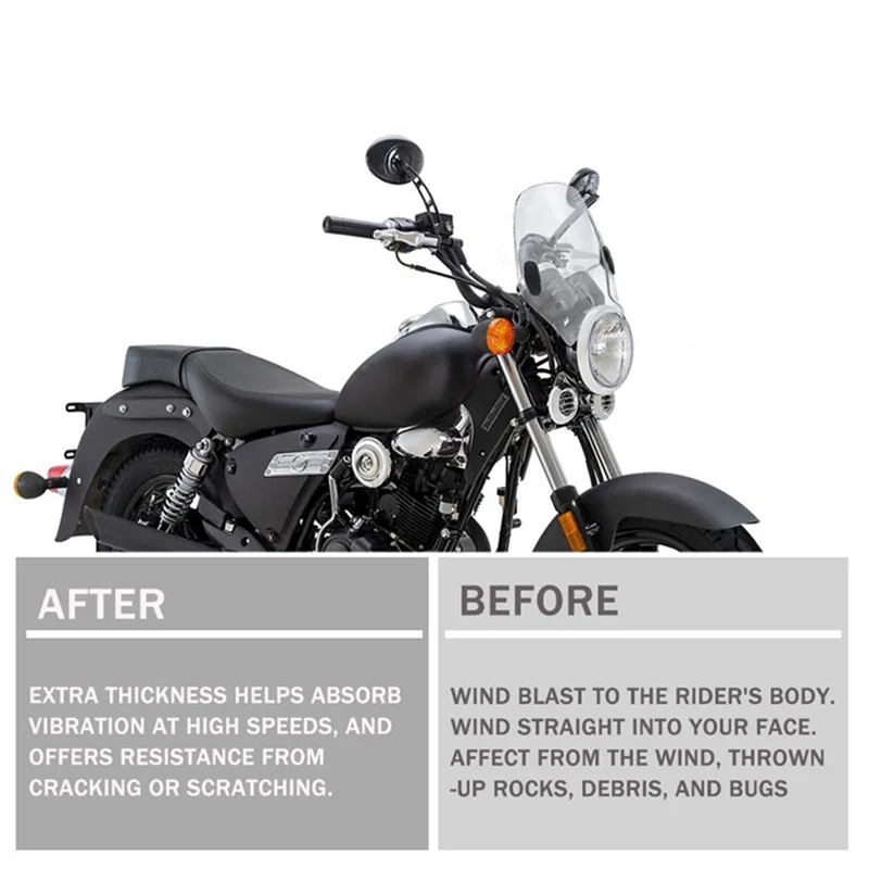 

R1-Motorcycle Windshield Wind Shield Deflector Parts Accessories For Bullet/Meteor/Classic 350 500 Interceptor 650(Transparent)