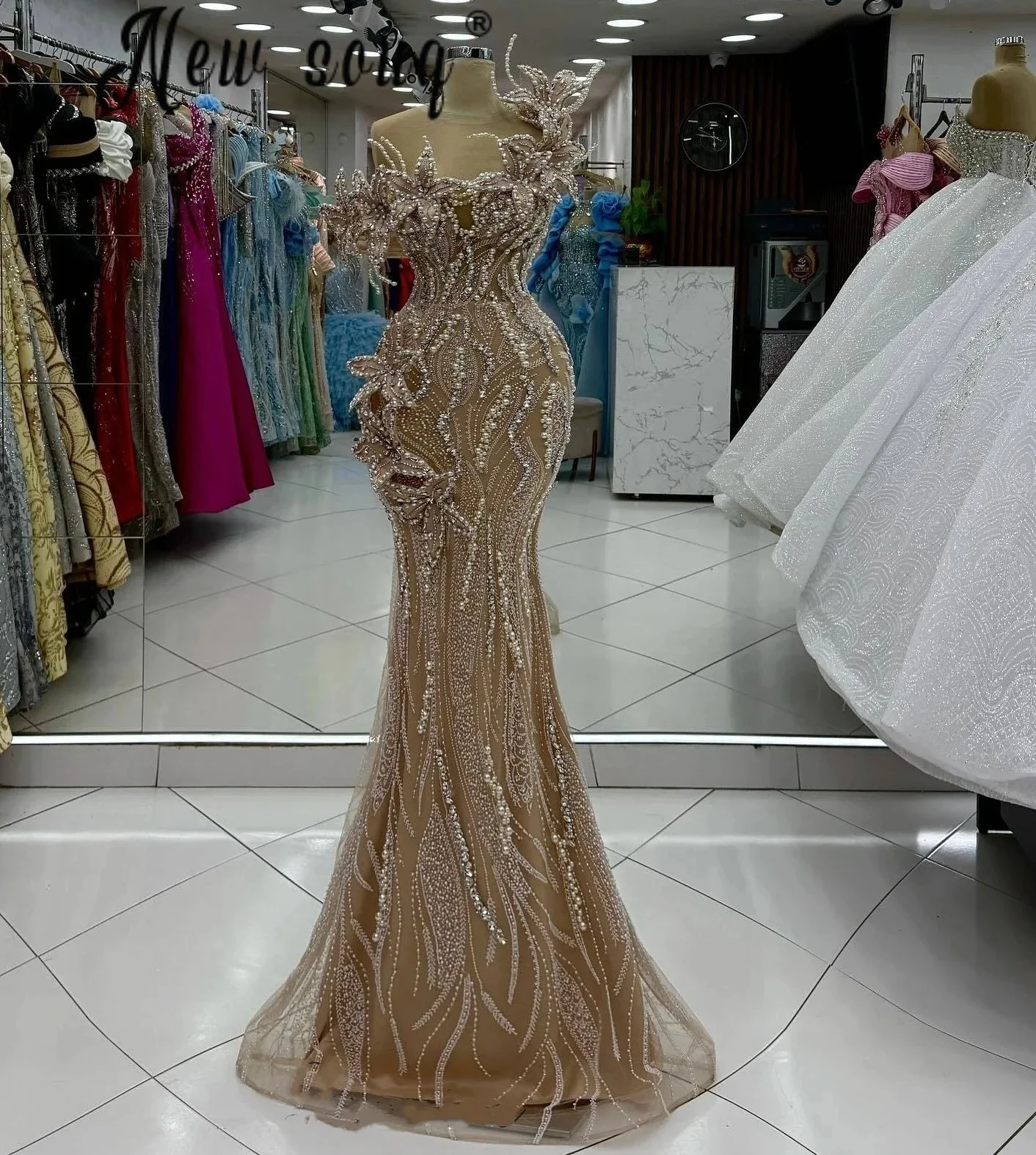 Crystals Floral Luxurious Prom Dress Deep Champagne Long Mermaid Wedding Party Dress Formal Evening Dresses Customized 2026 - AliExpress 320 Crystals Floral Luxurious Prom Dress Deep Champagne Long Mermaid Wedding Party Dress Formal Evening Dresses Customized 2026 - AliExpress 320