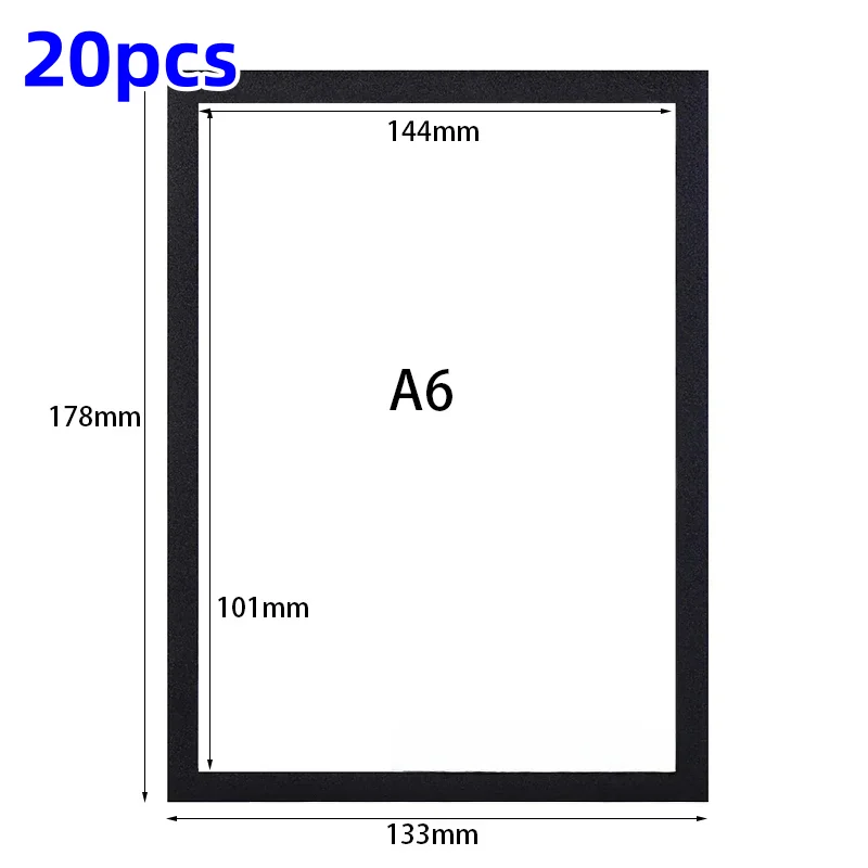 5/10/20PCS Magnetische Poster Display Frame A4/A5/A6 zelfklevende niet-ontwikkelingele Fotokunst Muursticker Herbruikbare Muur Frame
