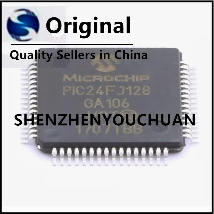 1-100pcs PIC24FJ128GA106-I/PT PIC24FJ128GA106 32MHz 53 2V~3.6V PIC 128KB TQFP-64(10x10) Microcontroller Units
