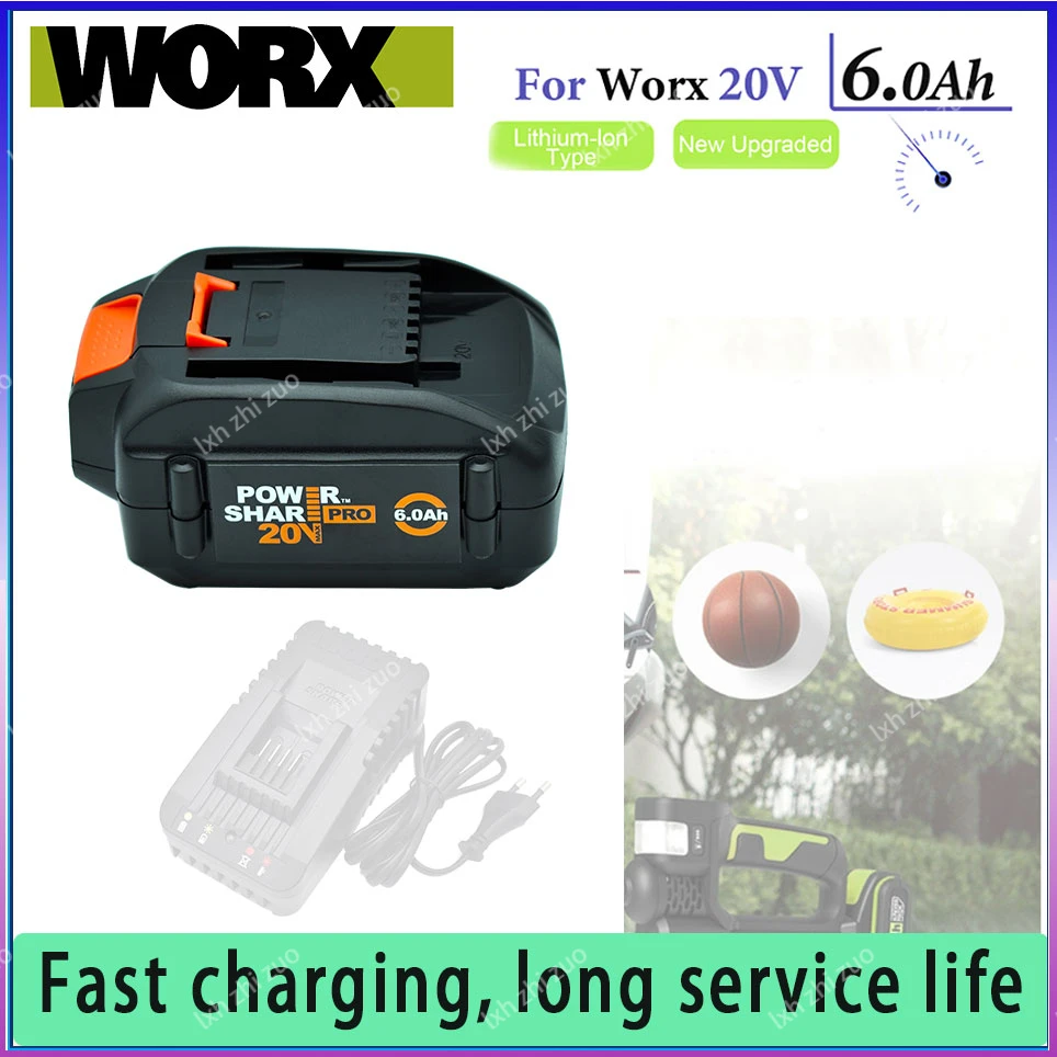 Original WORX brand new genuine WA3578 - PowerShare 20V 6.0ah 5.0ah 4.0ah lithium-ion large-capacity battery WA3742