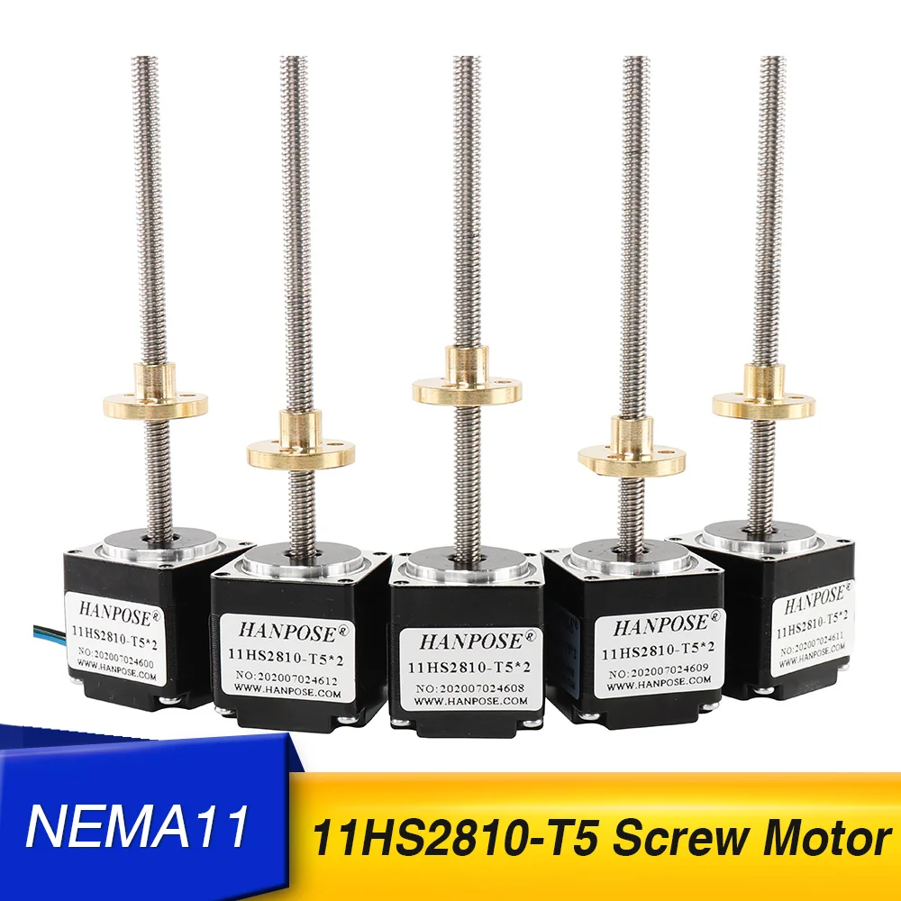 

5PCS NEMA11 screw motor 11HS2810-T5*2 Lead range screw stepper motor length 250mm200mm300 mm For 3D Printer Monitor Equipment