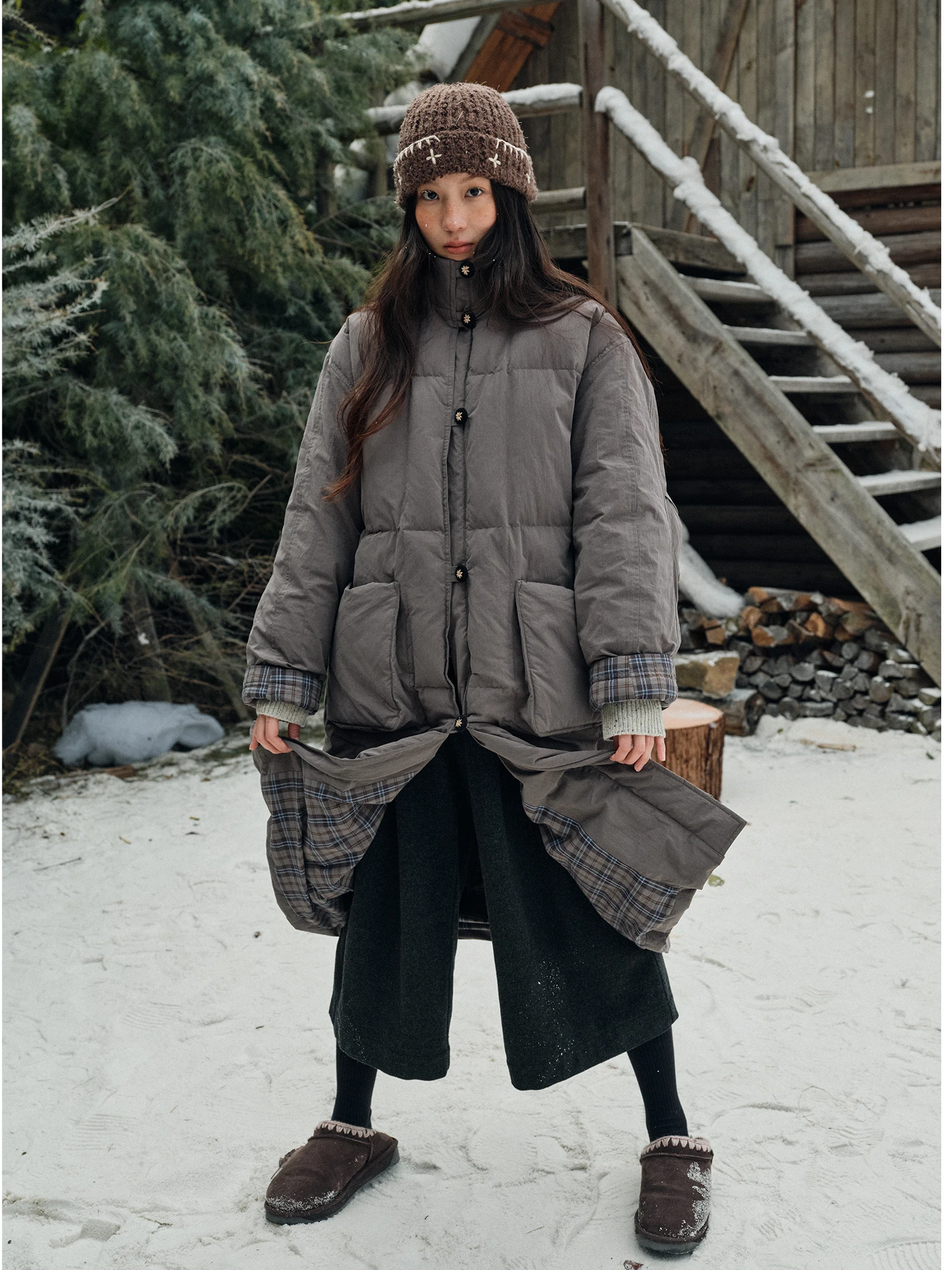 

Утепленное шерстяное женское пуховое пальто на пуговицах, теплое, уютное, с длинными рукавами, средней длины, повседневное, белое, с наполнителем из перьев, зимнее