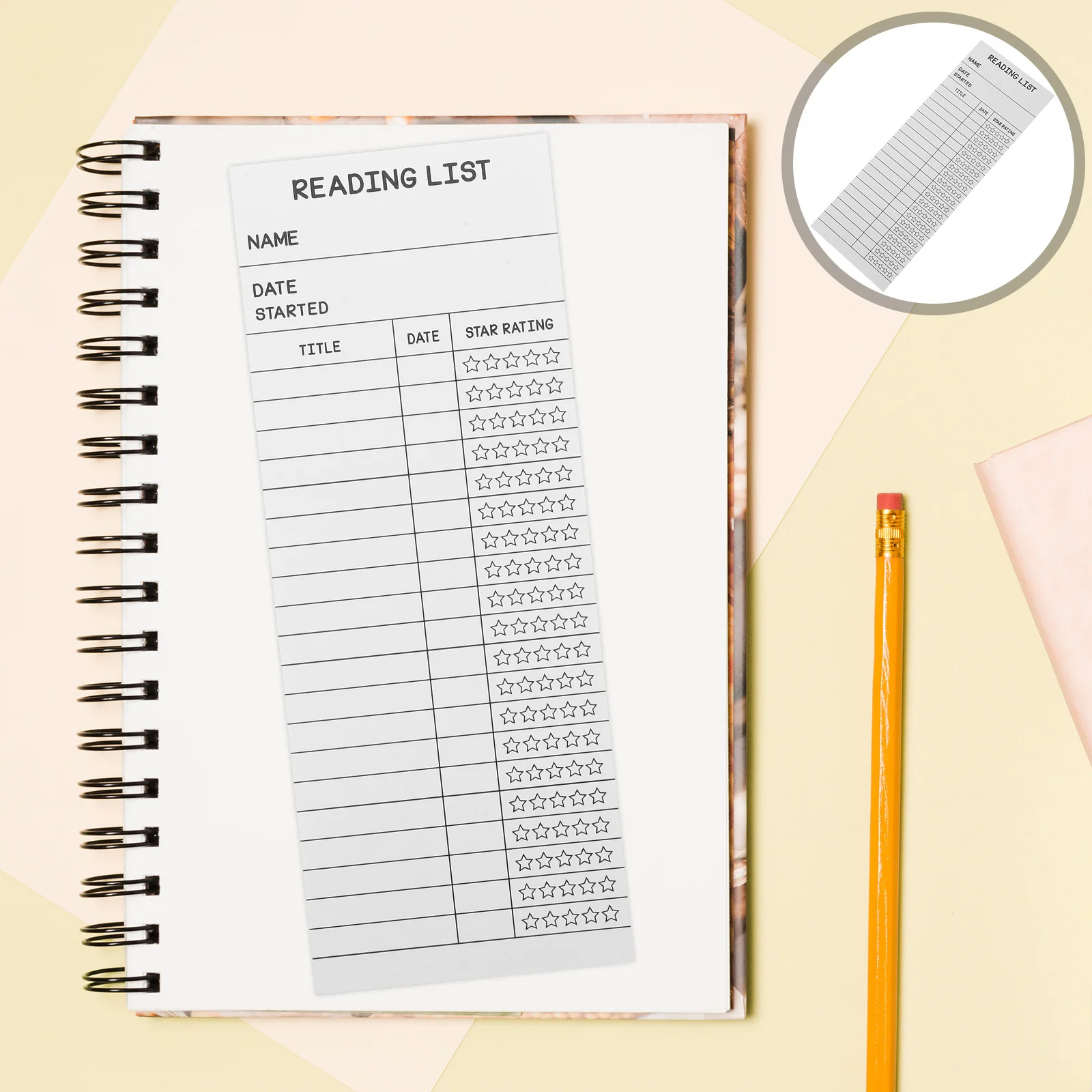 

50Pcs Reading List Bookmarks Blank Library Card Paper Tracker for Students Teachers Literary Back-to-School Supplies No Hole