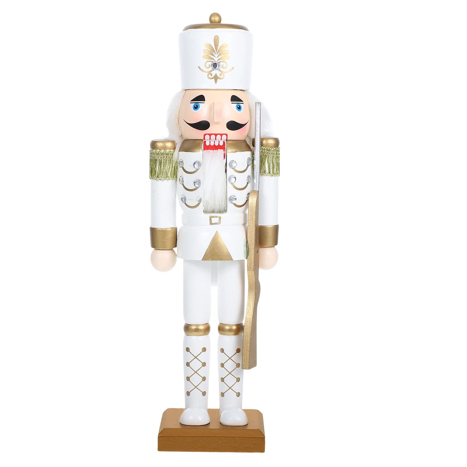 

1pc Wooden Nutcracker Christmas Decoration Wooden Nutcrackers Xmas Ornament Figure Desktop Holiday Decor Craft Gift