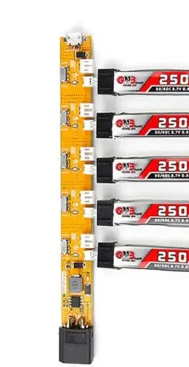 Зарядное устройство 5-в-1 с разъемом XT60 для LiPo аккумуляторов 3.7V 1S, переключаемое, 200мАч/500мАч, для Kingkong Tiny6/7, Inductrix 3.7V, PH1.25, 2.0, SYMA
