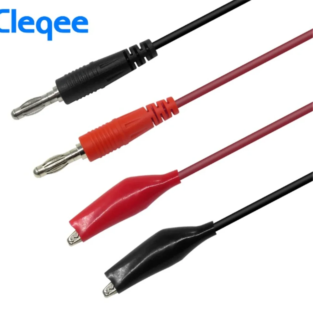 

2pcs Cleqee P1038 1Set Double Stitch Alligator Test Lead Clip To Probe Cable For Multimeters