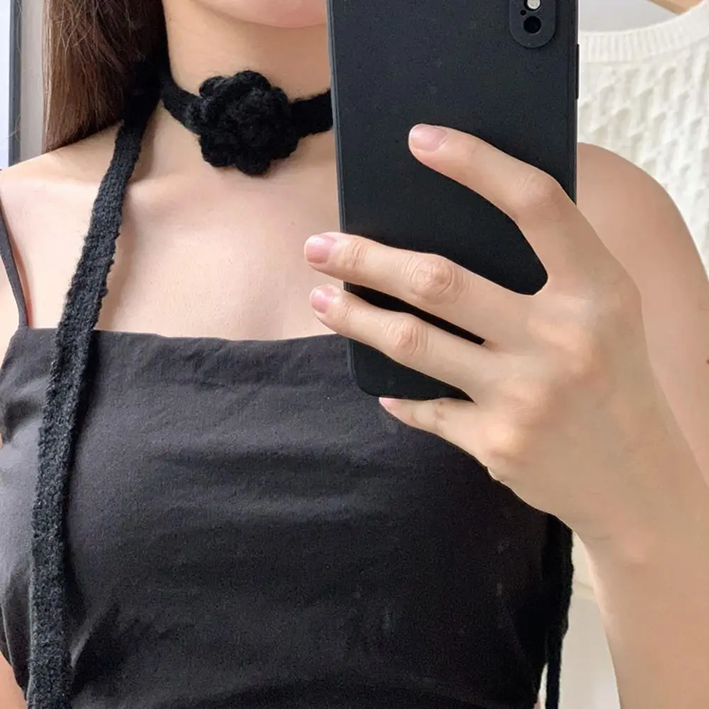 

Сплошной цвет, шаль из розовой шерсти, вязаный крючком шарф ручной работы в корейском стиле, украшение для одежды, лента, длинные узкие шарфы для женщин