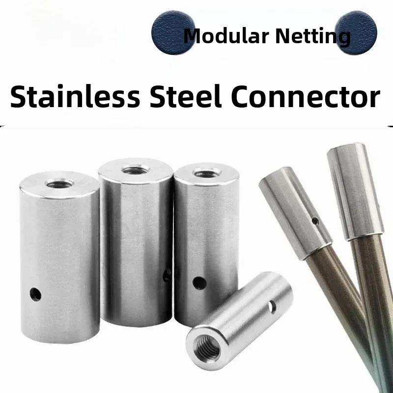 Stainless Steel Net Head Extendable Rod Joint Fishing Rod Conversion Net Pole Connector Outdoor Camping Travel Gear Accessories