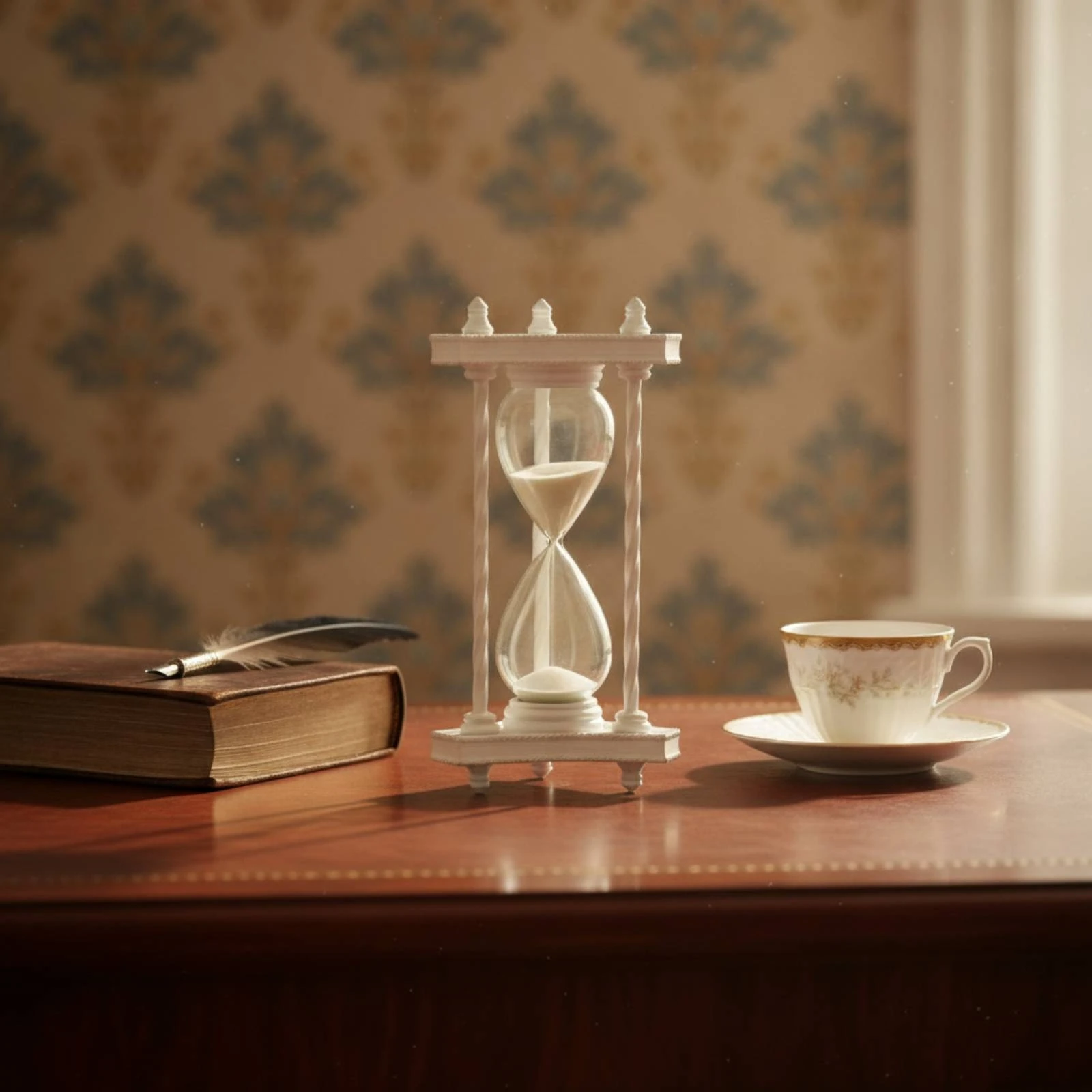Hourglass with Triangular Frame Sculptural Hourglass Timer Sandglass Elegant Hour Glass Classy for Home Decor, Desk
